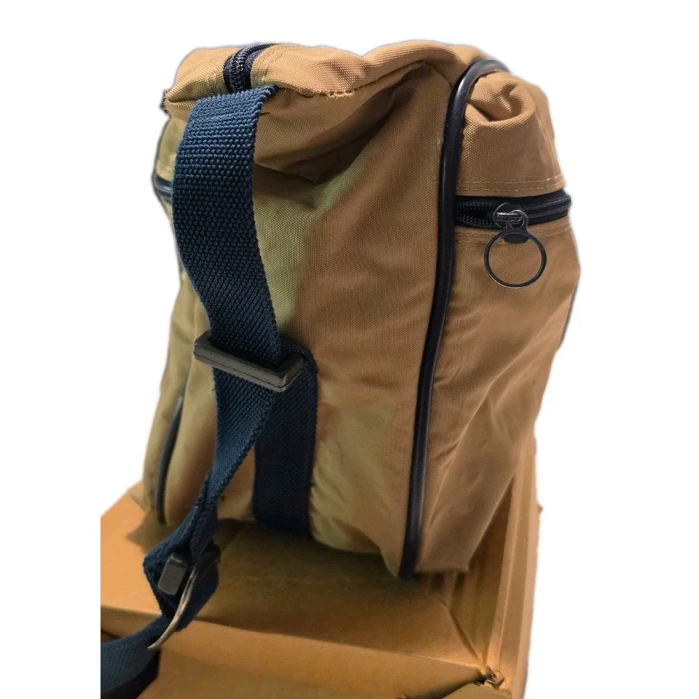 Vintage Samsonite Crossbody Travel Bag Tan Canvas Nylon Messenger Shoulder Bag